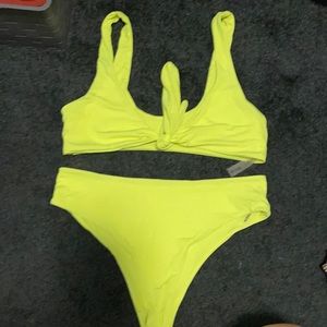 Shein bikini neon yellow size large